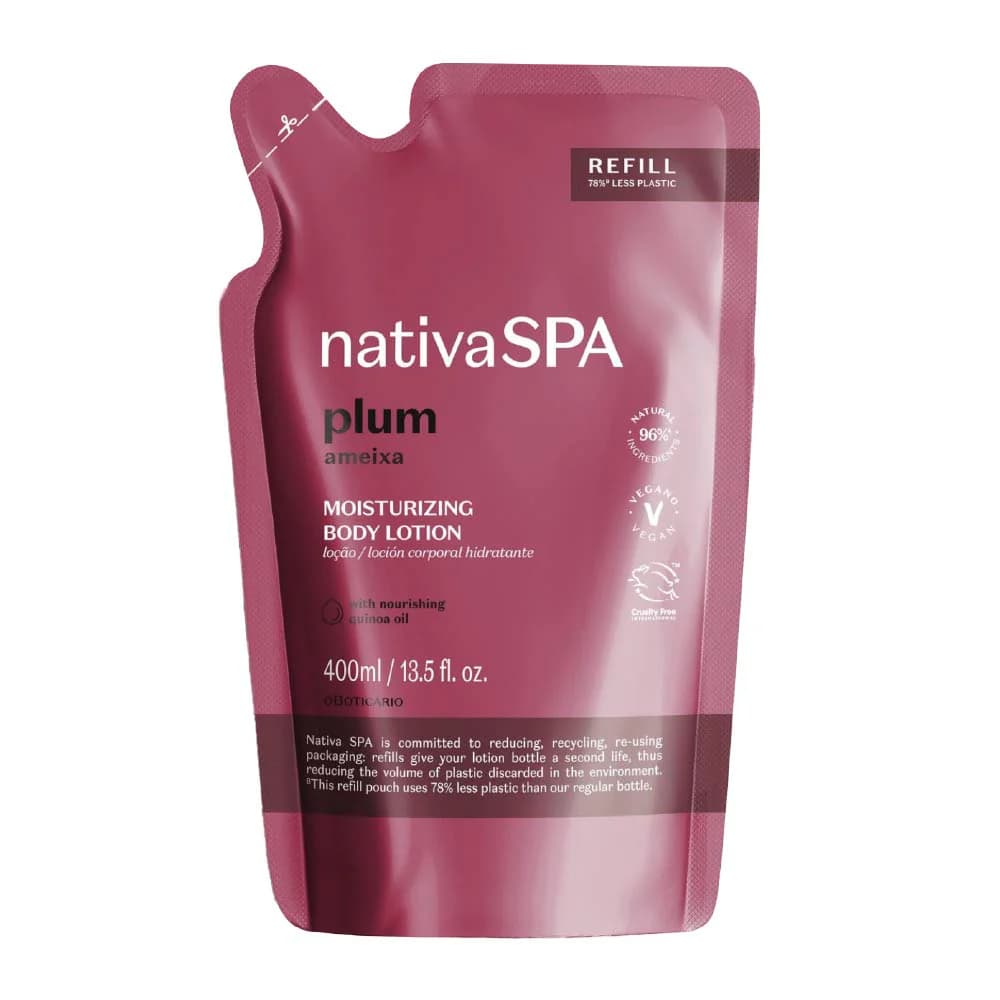 Refil Loção Hidratante Corporal Nativa Spa Ameixa, 400ml