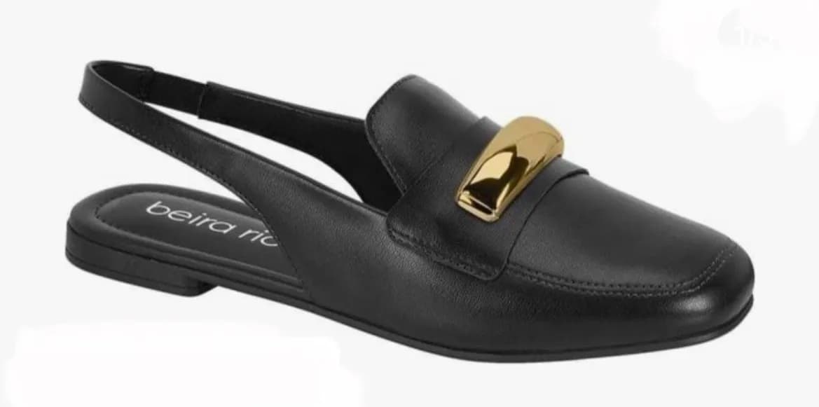 Sapatilha slingback da Beira Rio (estilo mule fechado na frente e aberto atrás)